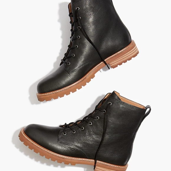 Madewell Clair Lace up Boot in Leather - Picture 1 of 5